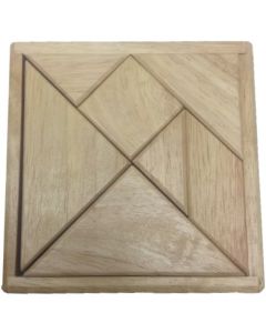 Tangram en bois Hévéa, pièc.nat.12 cm.+208 Ex.
