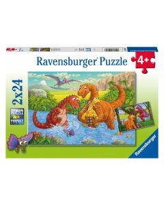 Ravensburger - Jigsaw puzzle Playing Dinos, 2x24 pcs. 050307