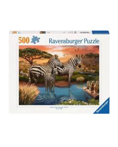 Ravensburger : Puzzle 500 pièces - Zèbres à l'Abreuvoir