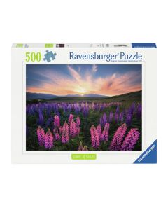 Ravensburger : Puzzle 500 pièces - Champ de lupins au coucher du soleil