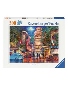 Ravensburger : Puzzle 500 pièces - La tour penchée au clair de lune