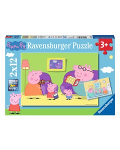 Ravensburger - Jigsaw puzzle At home with Peppa Pig, 2x12 pcs. 75966