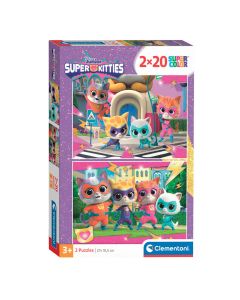 Clementoni Jigsaw Puzzle Super Color Super Kittens, 2x20pcs. 24811