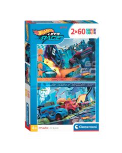 Clementoni Jigsaw Puzzle Super Color Hot Wheels, 2x60pcs. 24816
