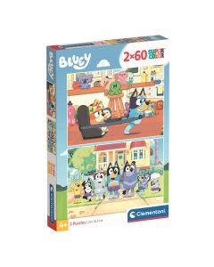 Clementoni Jigsaw Puzzle Super Color Bluey, 2x60pcs. 24813