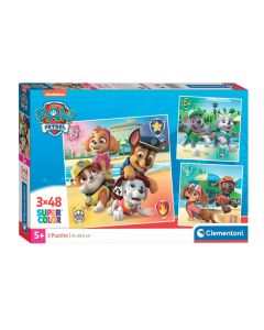 Clementoni Jigsaw Puzzle Super Color Square PAW Patrol, 3x48pcs 25301