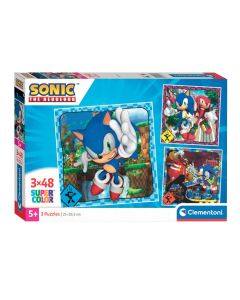Clementoni Jigsaw Puzzle Super Color Square Sonic, 3x48pcs. 25320