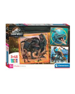 Clementoni Jigsaw Puzzle Super Color Square Jurassic World, 3x 25314