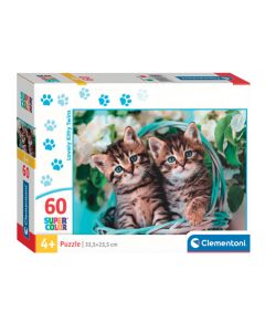 Clementoni Jigsaw Puzzle Super Color Lovely Kitty Twins, 60 pcs. 26599