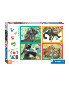 Clementoni Jigsaw Puzzle 4in1 Baby Cuddles 21532