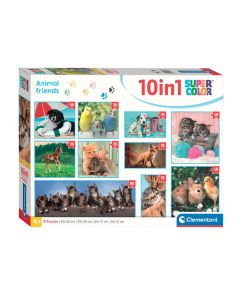 Clementoni Jigsaw Puzzle Super Color 10in1 Animal Friends 20283