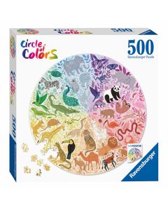 Ravensburger - Puzzle cercle de couleurs - Animaux 500 pièces