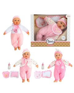Beau Baby Doll with Bottle and Bib, 40cm 02021Z