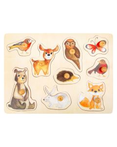 Small Foot - Wooden Knob Puzzle Forest Animals, 9 pcs. 11499