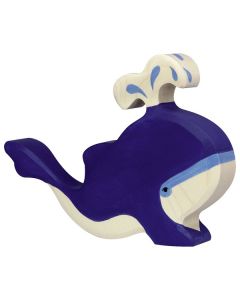 Figurine Holztiger Baleine bleue avec eau