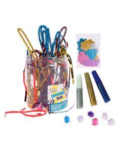 Jouet-Plus Loisirs créatifs pour enfant, Set pompons perles papier mousse paillettes cœurs colle