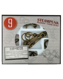 Steampunk Brain Puzzles Gray, 9 pieces.