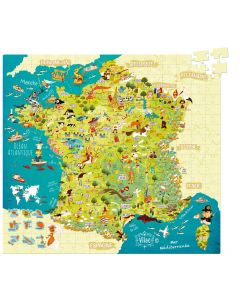 Puzzle en carton la carte de France Stéphanie 300 pièces
