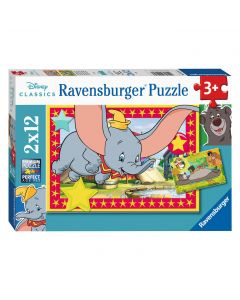 Ravensburger - Disney Classics: Dumbo and Jungle Book Jigsaw Puzzle, 2x12pcs. 55753