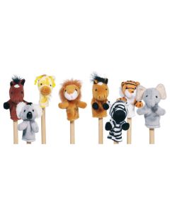 Lot de 8 Marionnettes à doigt animaux sauvages