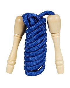 Corde à sauter de 2m45 avec manche en bois bleue