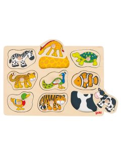 Wooden animal Bubble Puzzle, 9st.