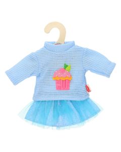 Dolls Pullover with Skirt Blue, 28-35 cm