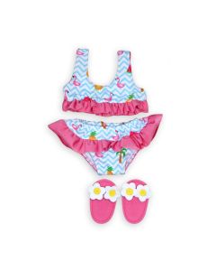 Dolls Bikini with Slippers Flamingo, 28-35 cm