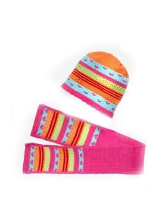 Doll hat and scarf Hearty, 28-35 cm