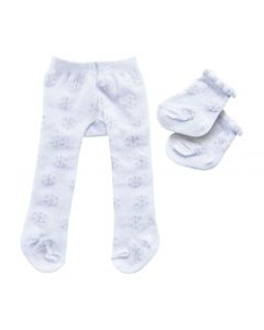 Doll Tights with Socks - Snowflakes, 28-35 cm