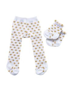 Doll Tights with Socks - Golden Dots, 35-45 cm