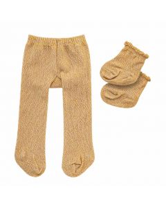 Doll Tights with Socks - Gold, 35-45 cm