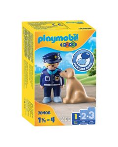 Playmobil 1.2.3 70408 Policier avec chien