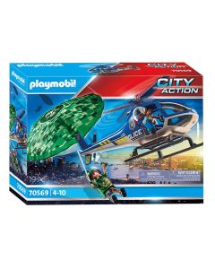 Playmobil City Action 70569 Hélicoptère de police et parachutiste