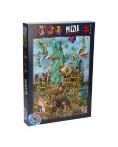 Cartoon Jigsaw Puzzle 1,000pcs - Statue of Liberty