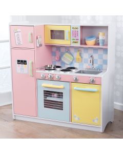 Cuisine enfant en bois Large Pastel
