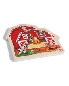 Eichhorn Wooden Bubble Puzzle with Sound, 6 pcs.