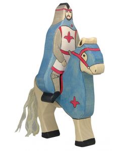Figurine Holztiger Chevalier bleu avec manteau sans le cheval