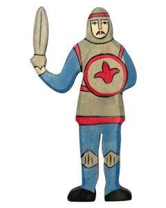 Figurine Holztiger Chevalier combattant bleu