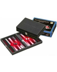 Coffret de backgammon noir de luxe Ludovic