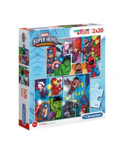 Clementoni Puzzle Marvel Superheroes - pack duo 2x20 pièces