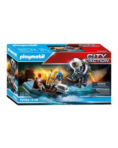 Playmobil City Action 70782 Policier avec réacteur dorsal et canoë