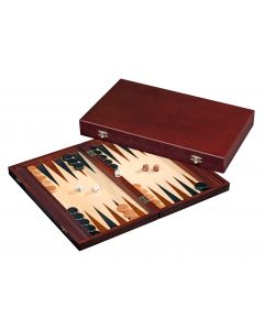 Backgammon coffre en bois brun 41 x 24 x5 cm