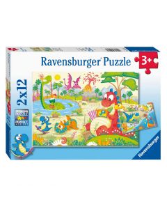 Ravensburger - Favorite Dinosaurs Puzzle, 2x12pcs. 52462