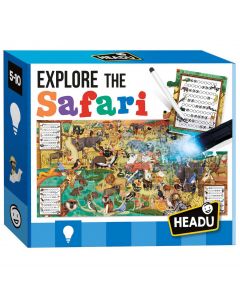 Headu Puzzle Game Explore Safari with Flashlight, 70pcs. (AND) IT21420