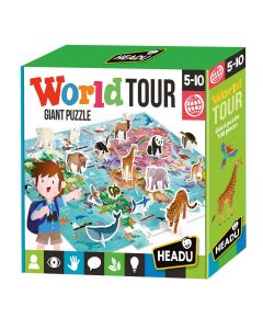 Headu Puzzle Le monde avec éléments 3D 108 pièces