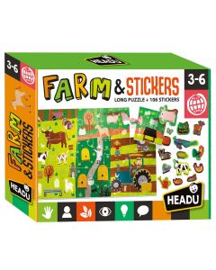 Headu Jigsaw Puzzle Farm with Reusable Stickers MU24926