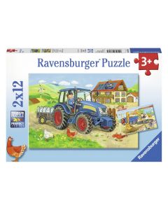 On the Construction Site and Farm Puzzle, 2x12st.