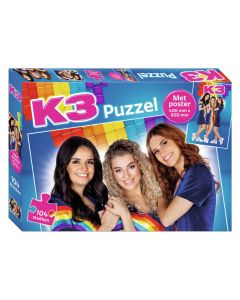 Studio 100 - Puzzle avec poster K3 104 pièces