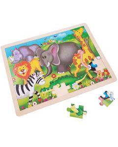 Jouet-Plus Puzzle en bois animaux sauvages, 48pcs